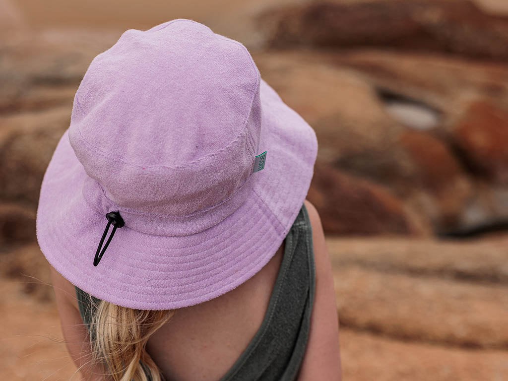 Acorn Terry Towelling Sun Hat | Lavender (5 years +)