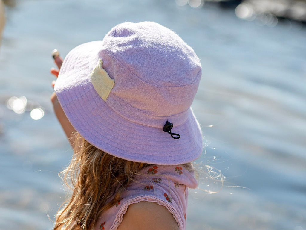 Acorn Terry Towelling Sun Hat | Lavender (5 years +)