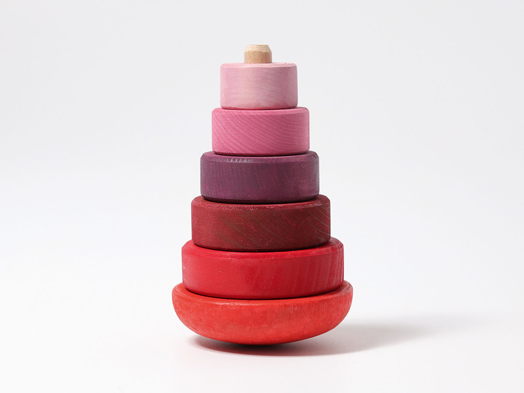 Grimm's Wobbly Stacking Tower | Pink