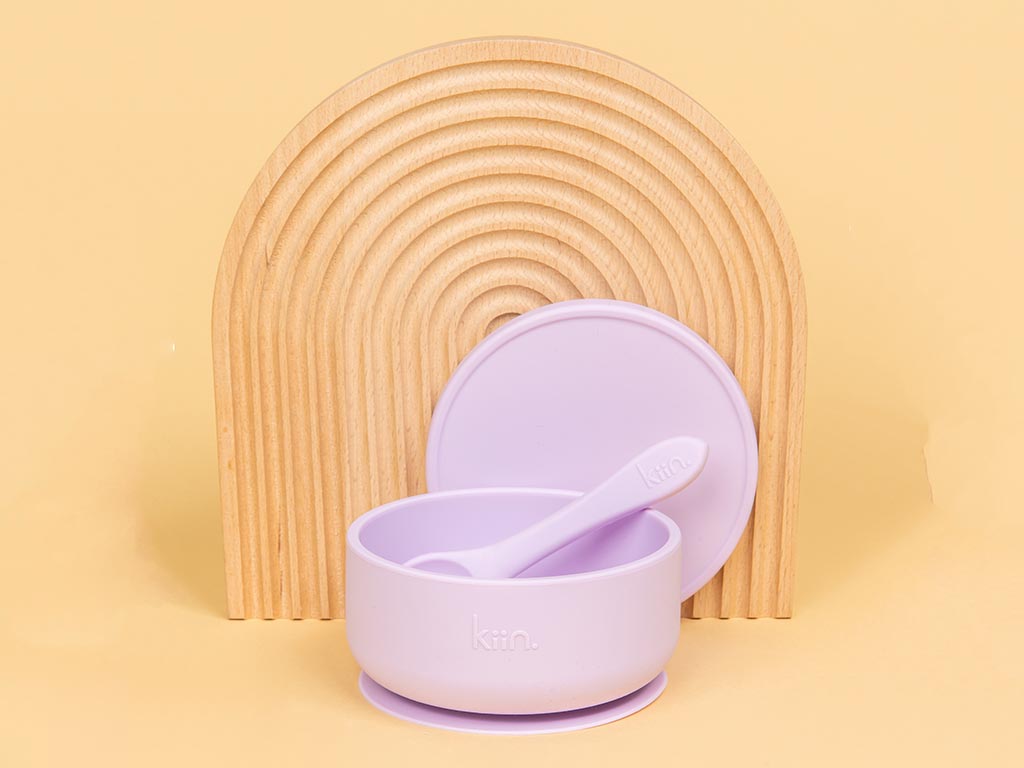 Kiin Baby Silicone Bowl + Spoon Set | Lilac