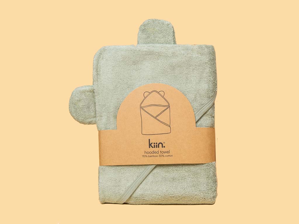 Kiin Baby Hooded Towel | Sage