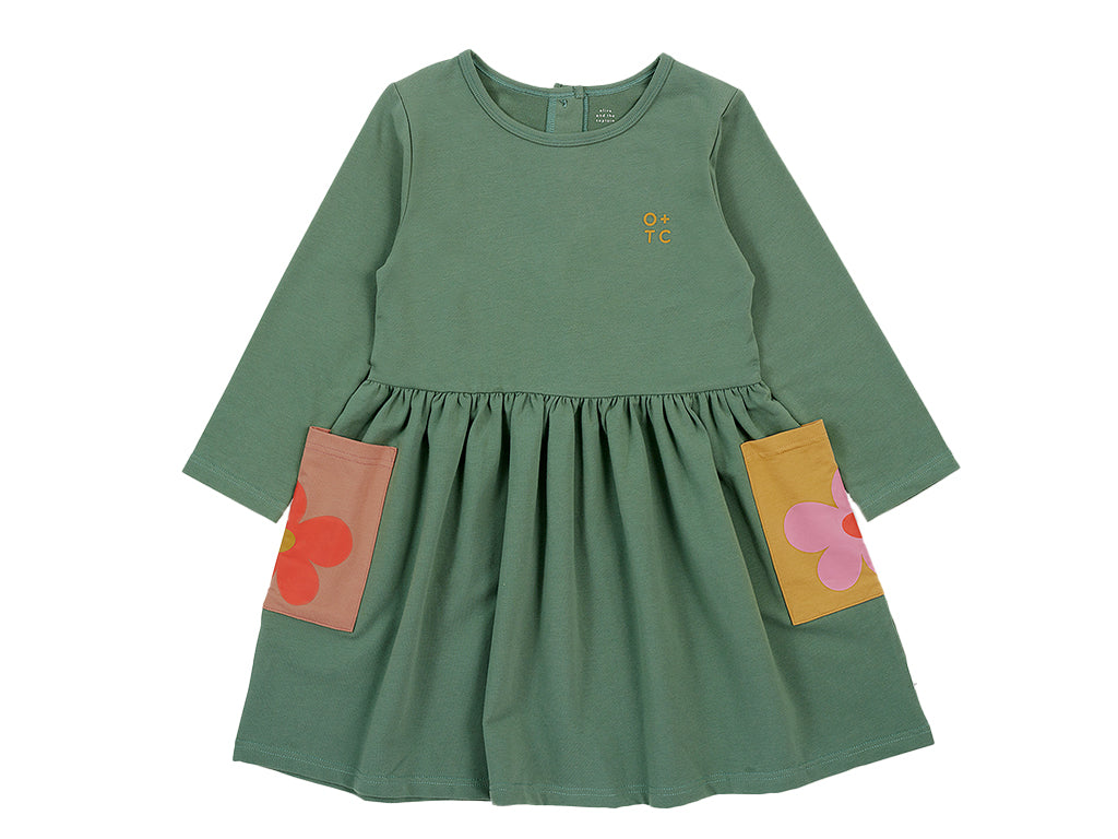 strapless open back dress Olive + the Captain Posy Pocket Dress | Girls Dress Flower Pockets | 1 Year  Old Green Long Sleeved Dress