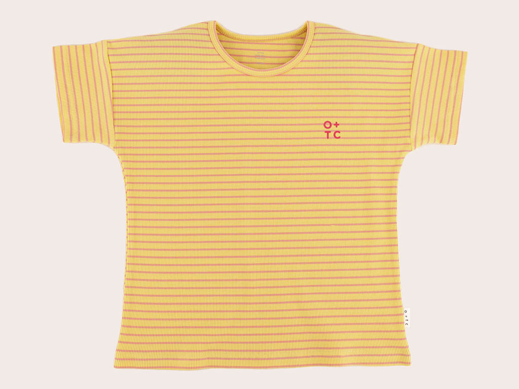 Olive + The Captain Ribbed Relaxed Tee  | Lemonade (Size 2)