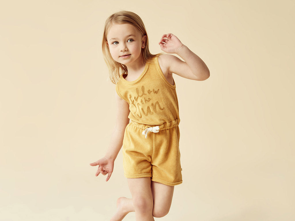 Wilson & Frenchy Terry Playsuit | Follow the Sun (Size 3 & 4)