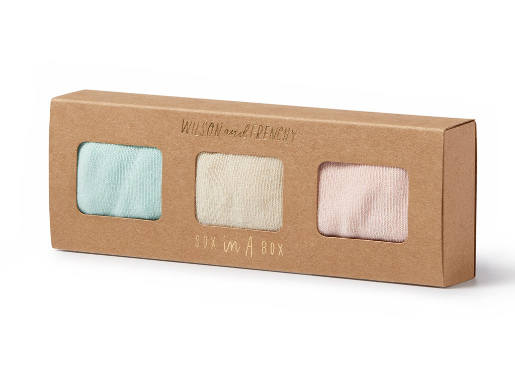 Wilson & Frenchy Sock Set | Mint Green, Cream, Pink