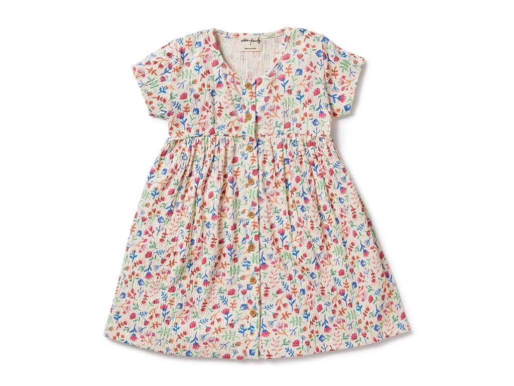 Wilson & Frenchy Crinkle Dress | Tropical Garden (Size 5)