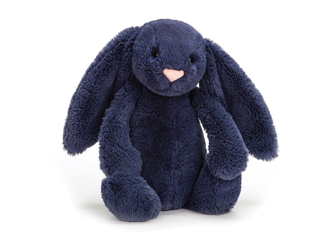 Jellycat Navy bash bunny medium sitting young willow