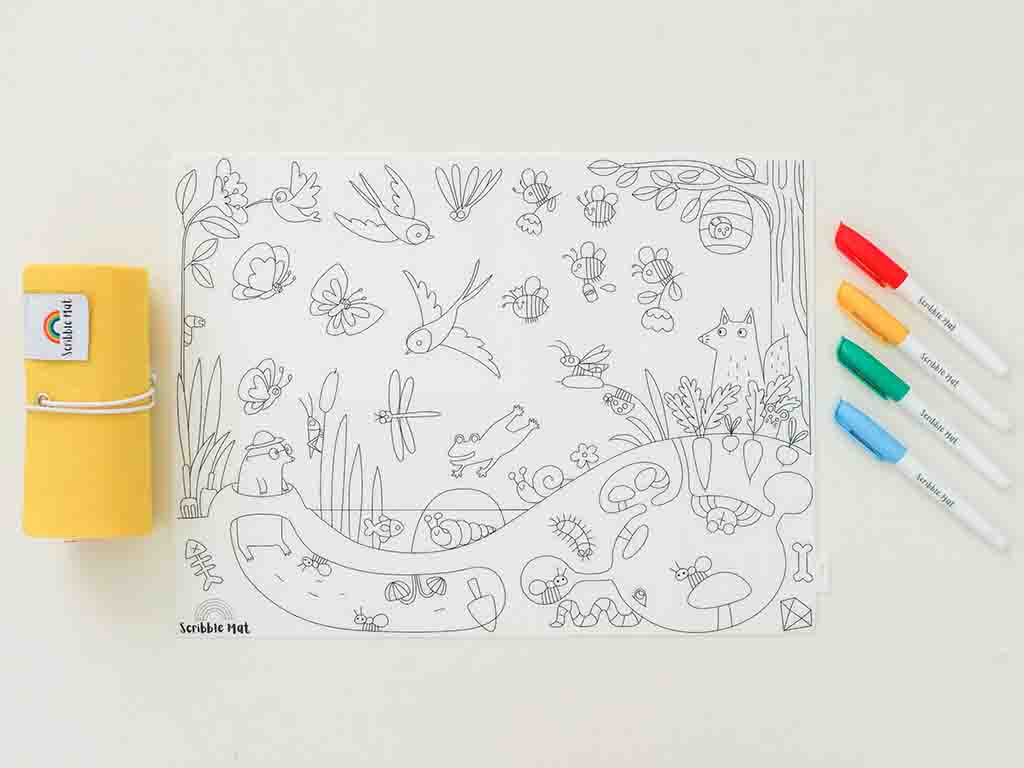 Reusable colouring in mat for toddlers from Scribble Mat available in the Garden at Young Willow