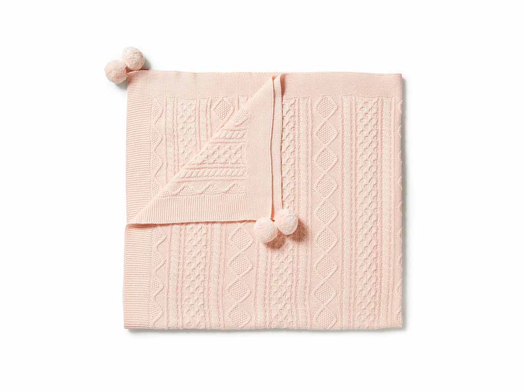 Wilson & Frenchy Cable Knit Blanket | Blush