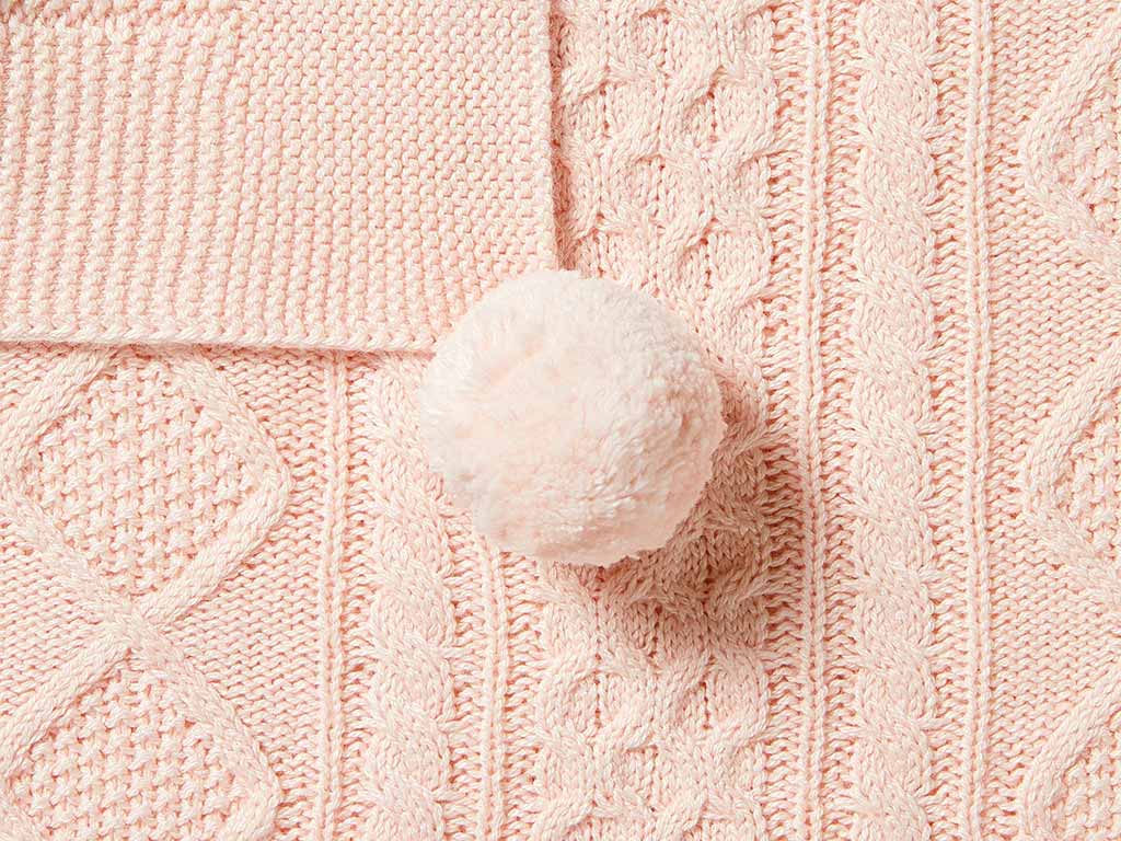 Wilson & Frenchy Cable Knit Blanket | Blush