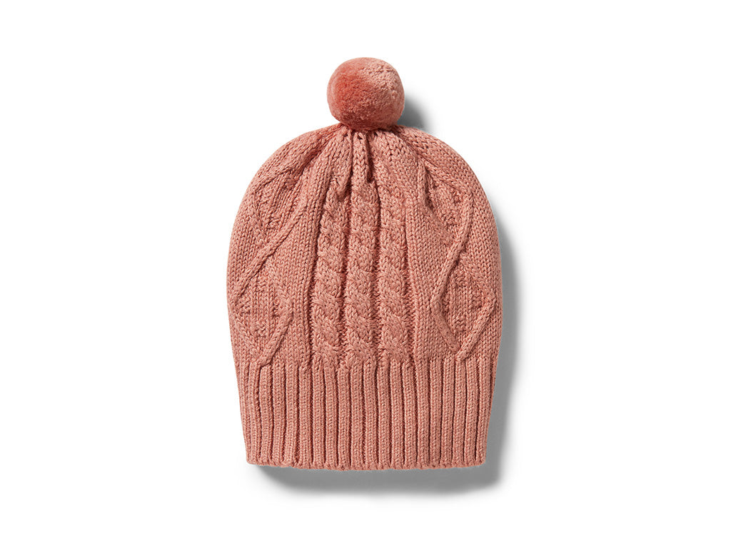Wilson and Frenchy cream tan knitted hat unisex young willow
