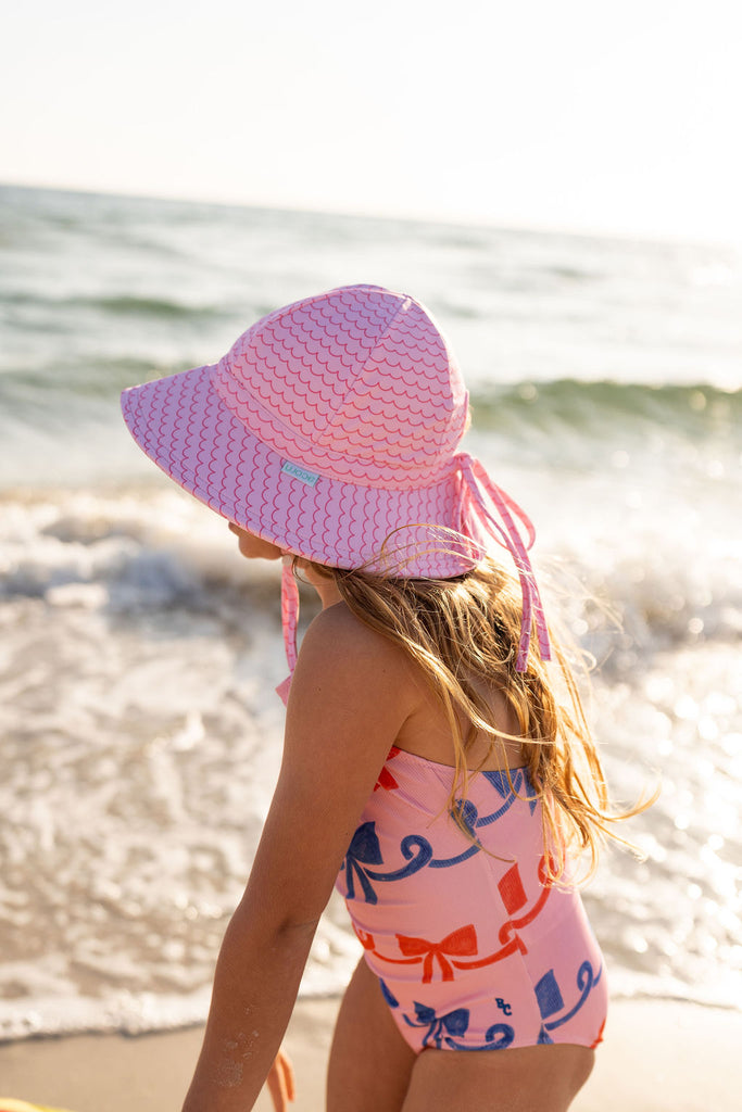 Acorn Swim Hat | Pink Waves (9-18 months)