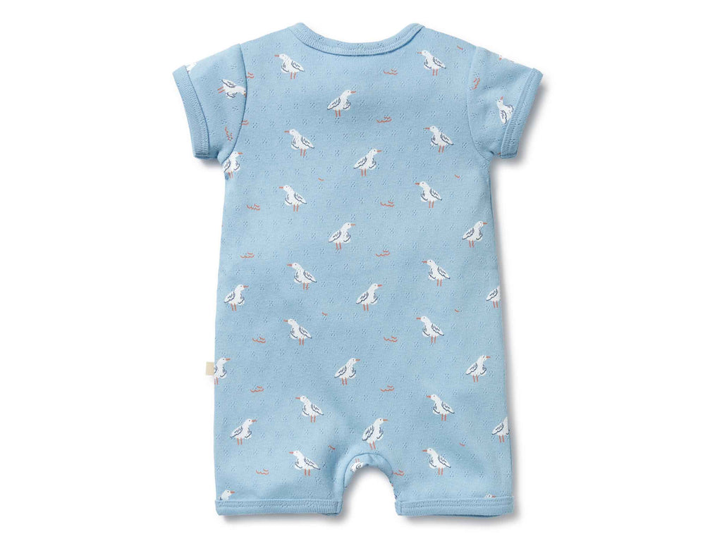 Wilson & Frenchy Organic Pointelle Boyleg Zipsuit | Sunny Seagulls