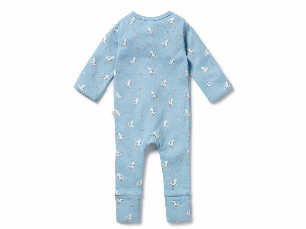 WIlson & Frenchy Organic Zipsuit (Pointelle) | Sunny Seagulls