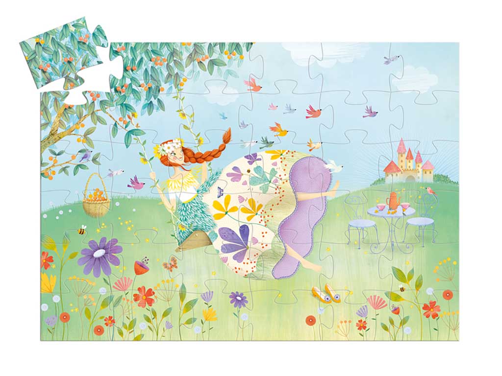 Djeco Silhouette Puzzle 36pc | The Princess of Spring