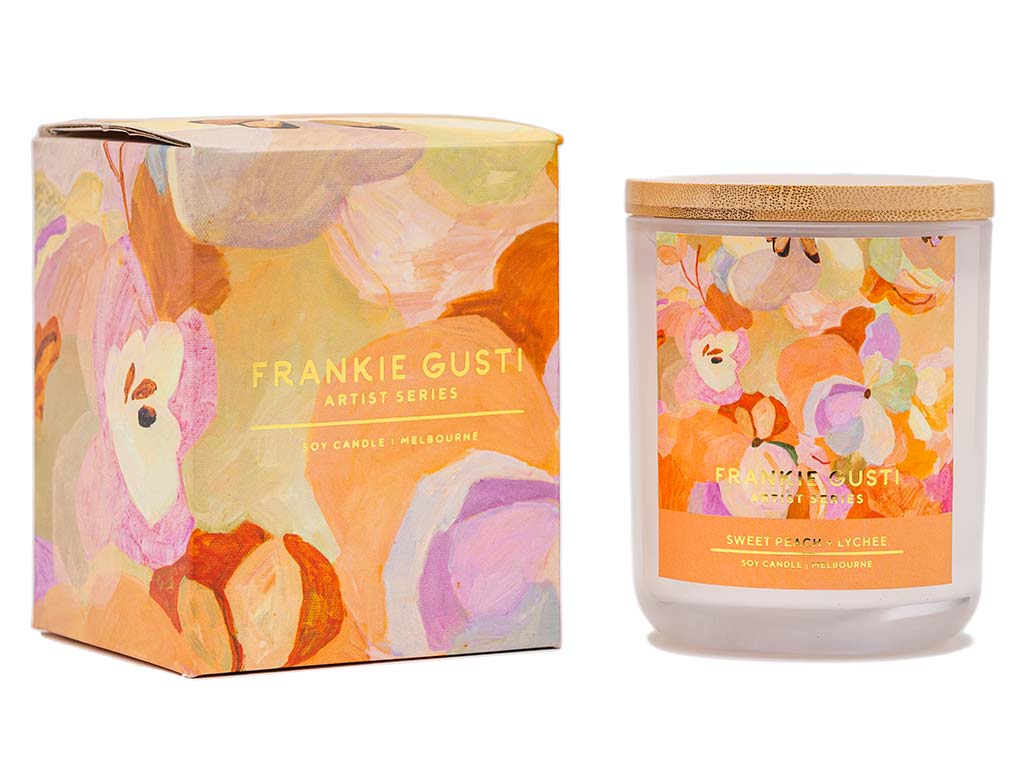 Frankie Gusti Artist Series Candle | Sweet Peach + Lychee