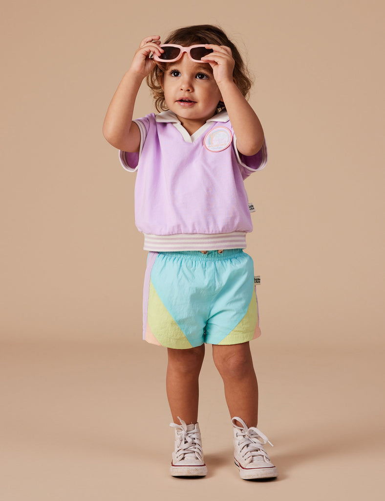 Goldie + Ace Retro Sporty Shorts | Lagoon Multi