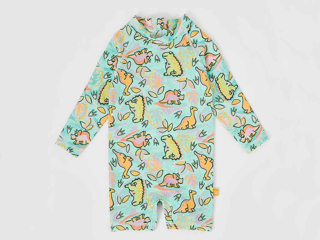 Goldie + Ace Short Leg Swimsuit Dino Jungle | Zip up swimwear for ...