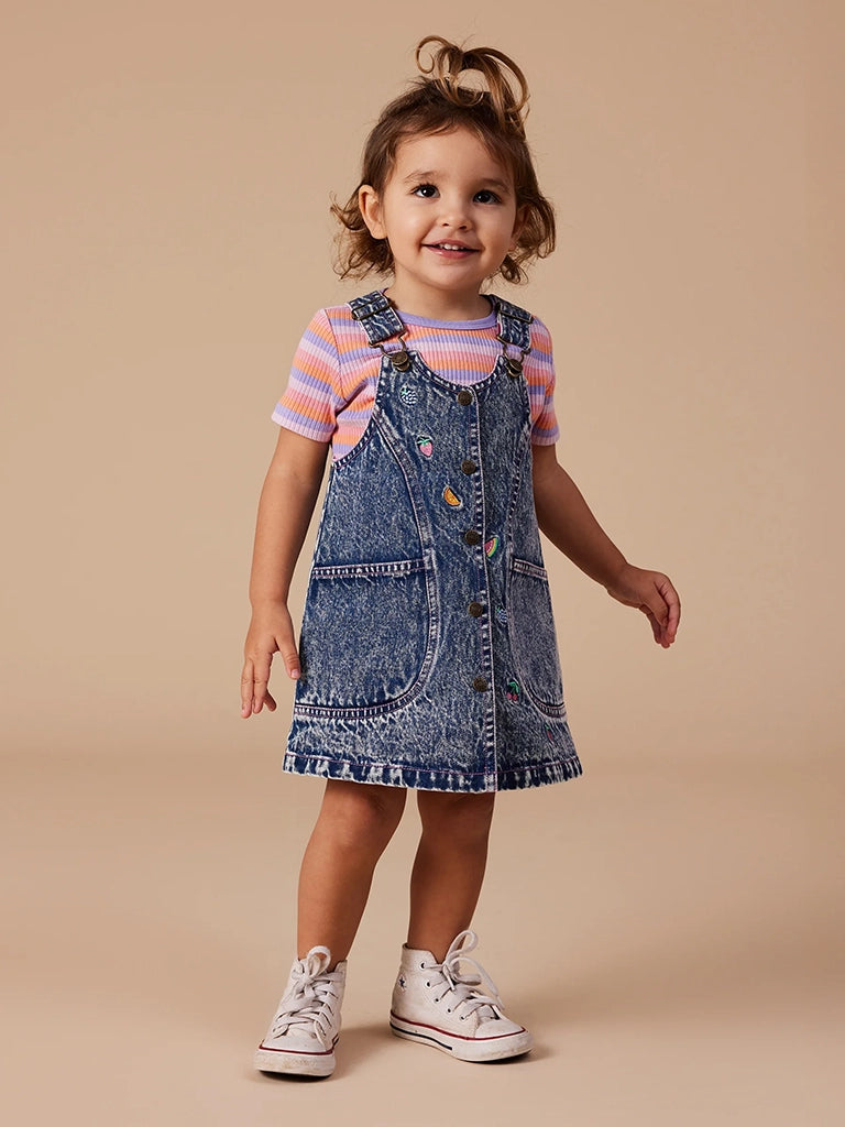 Goldie + Ace Denim Pinafore Dress | Fruity