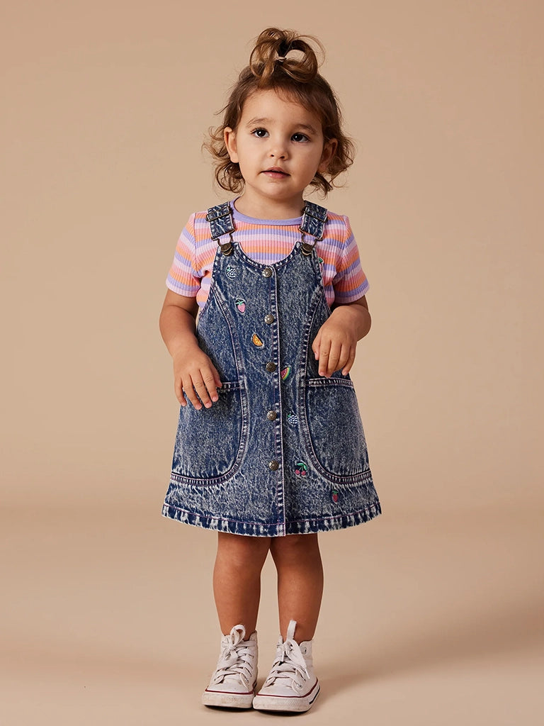 Goldie + Ace Denim Pinafore Dress | Fruity