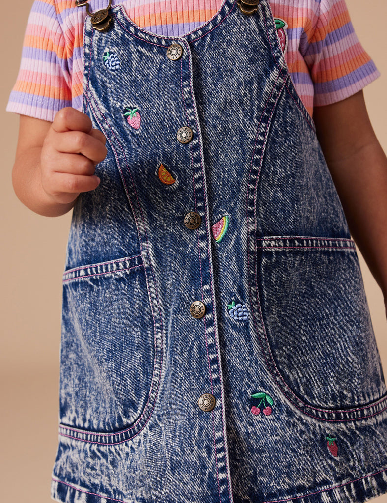 Goldie + Ace Denim Pinafore Dress | Fruity