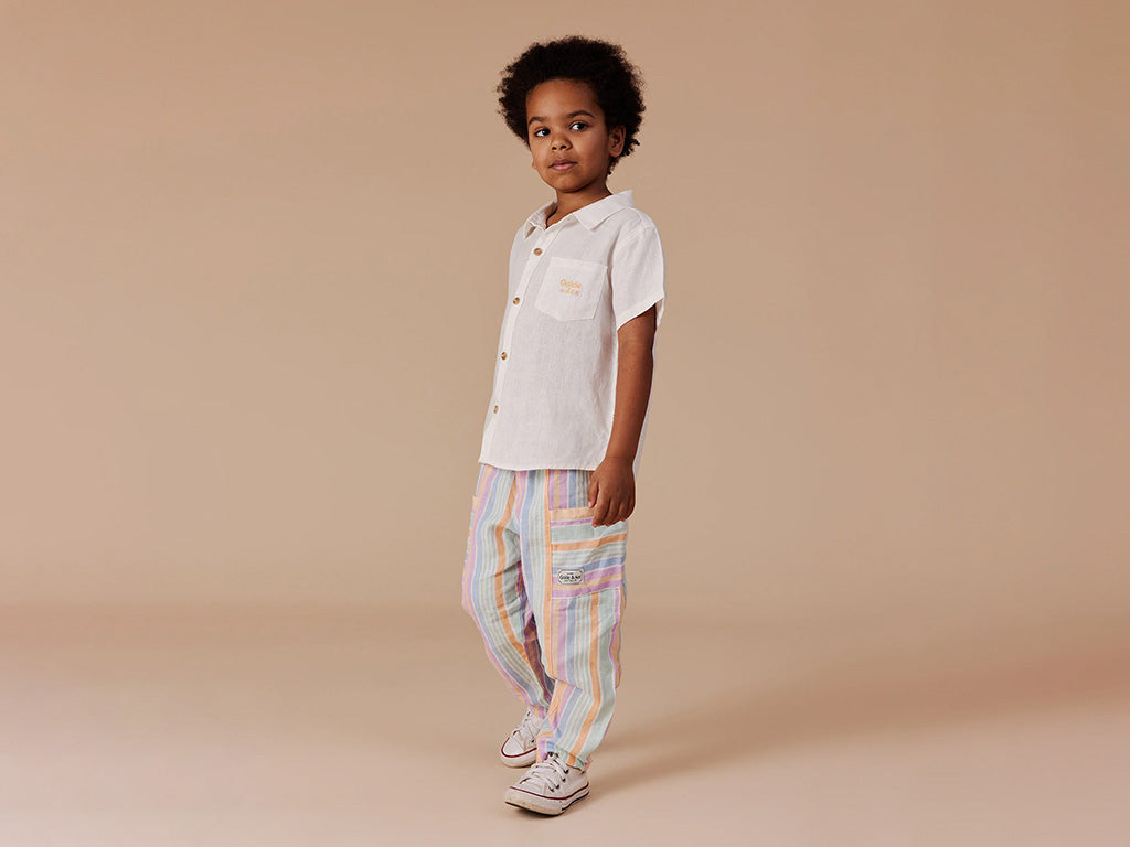 Goldie + Ace Linen Pocket Pants | Pastel Stripe