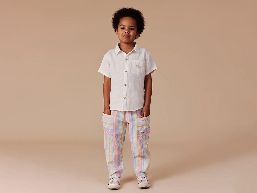 Goldie + Ace Linen Pocket Pants | Pastel Stripe