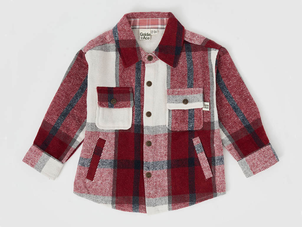 Goldie + Ace Check Shirt | Brick and Navy