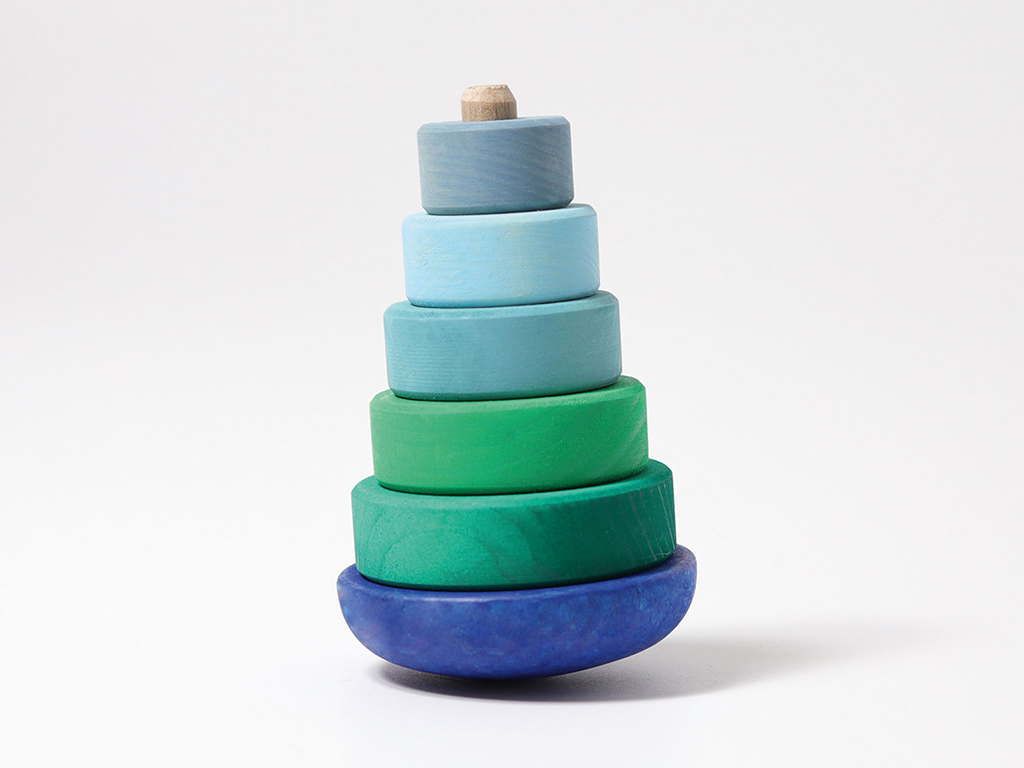 Grimm's Wobbly Stacking Tower | Blue