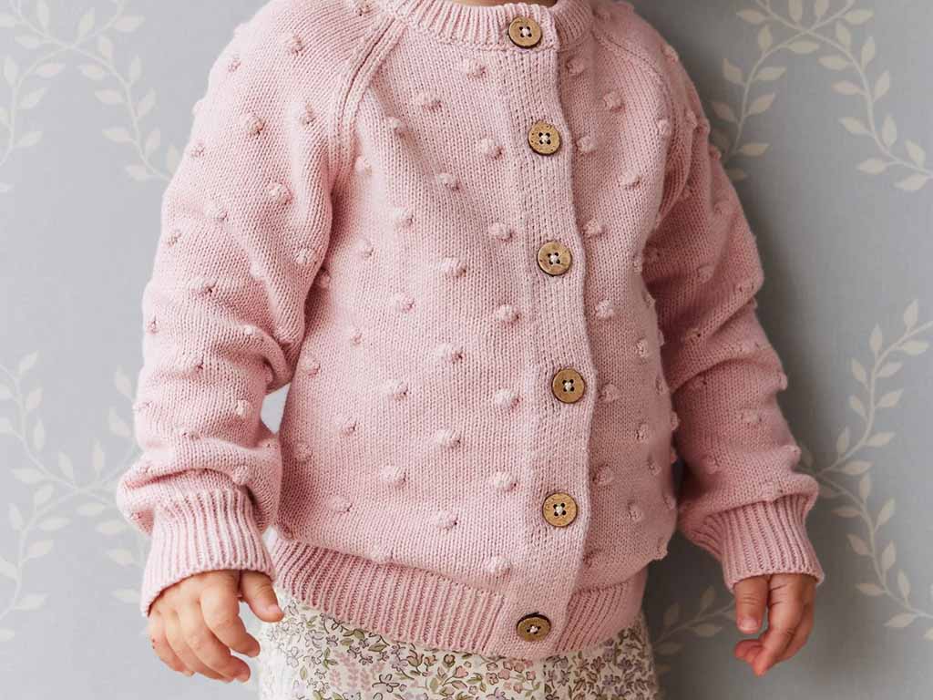 Jamie Kay Dotty Knit Cardigan | Pink Marle