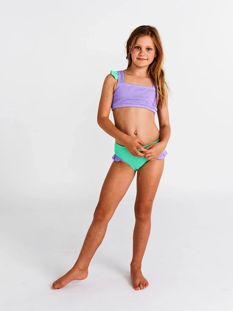 Kip & Co Crinkle Bikini | Frutti (Purple/Mint Green)