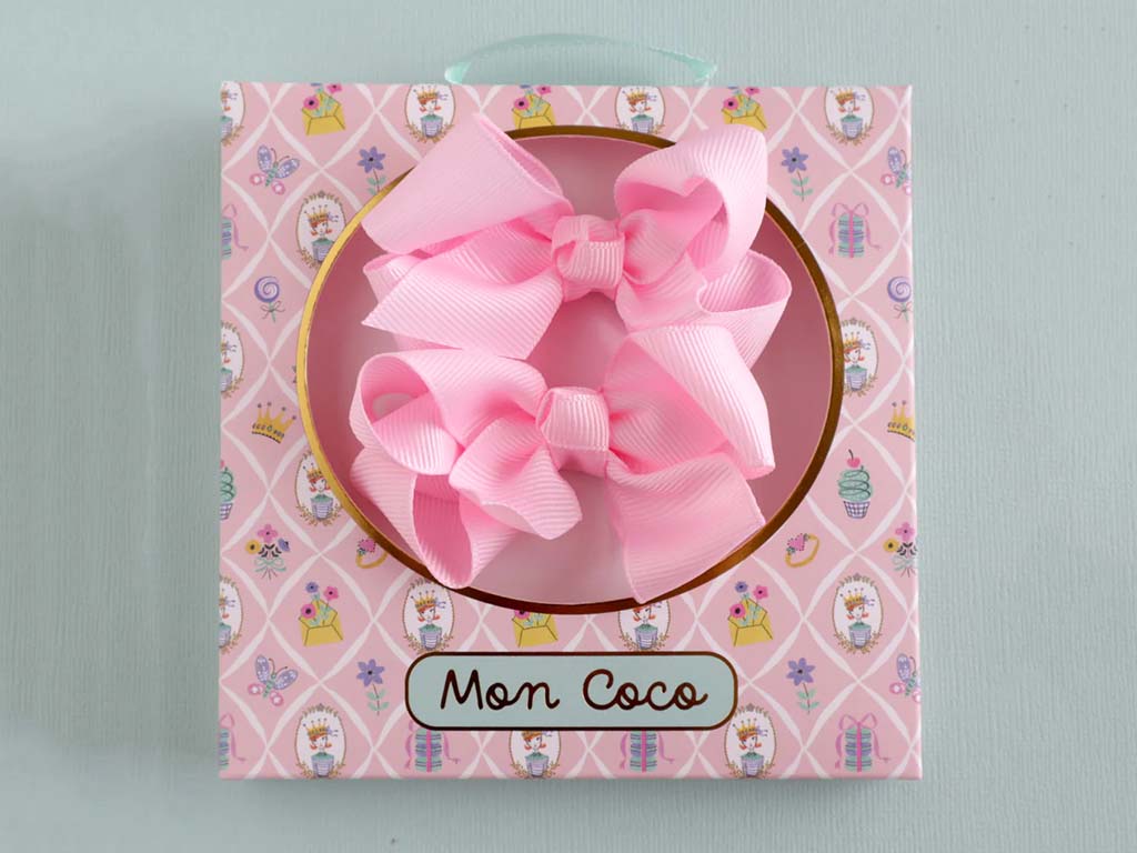 Mon Coco Hair Clips (2 pack) | Pink Bows