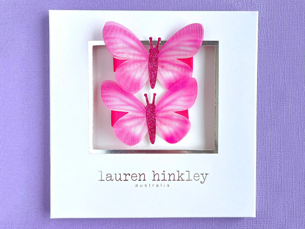 Lauren Hinkley Hair Clips (2 pack) | Pink Butterfly