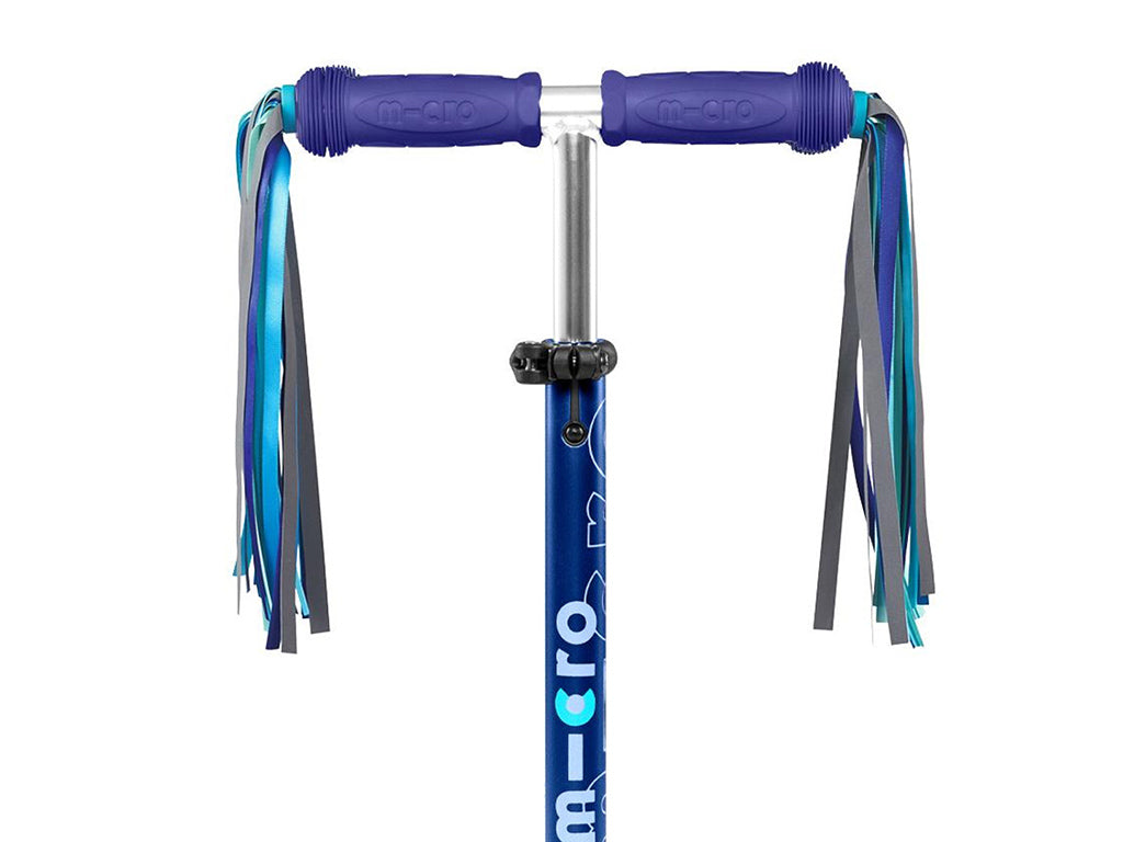 Micro Scooter Handle Bar Ribbons | Reflective Blue
