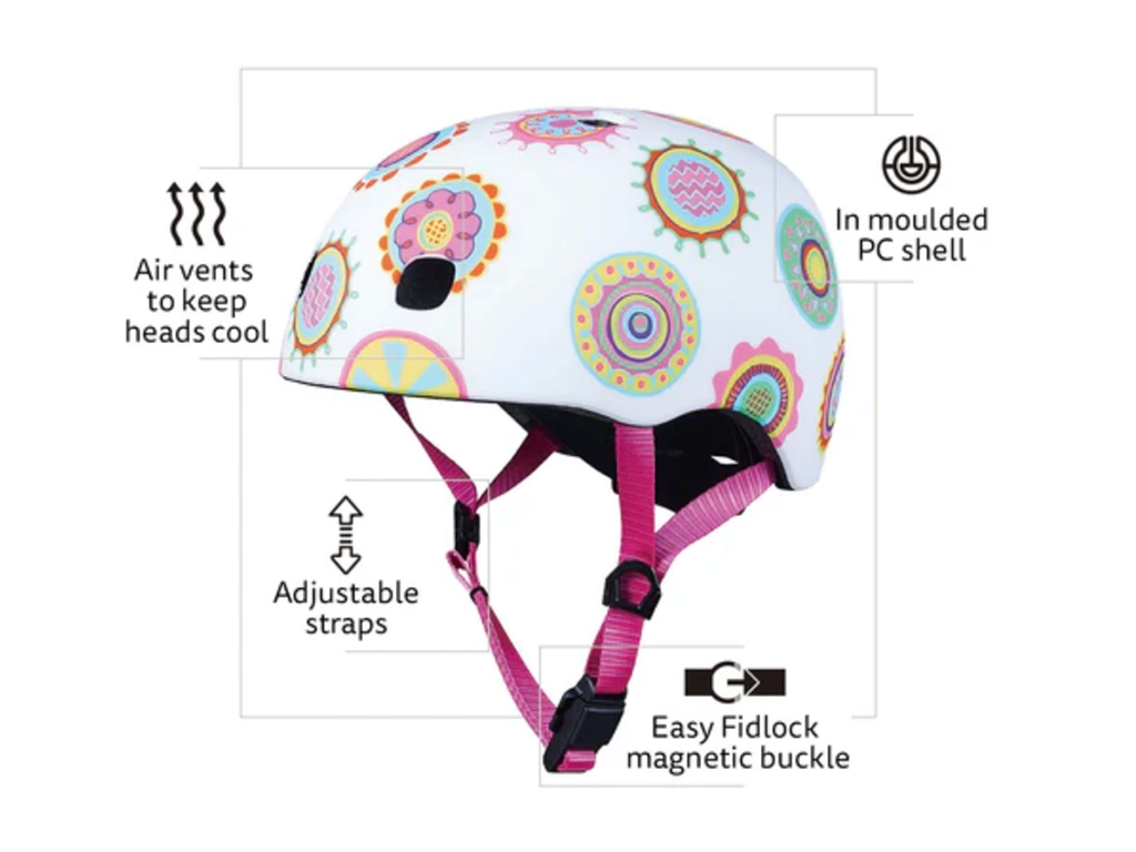 Micro Bike Helmet with LED Light | Ocean (Small)