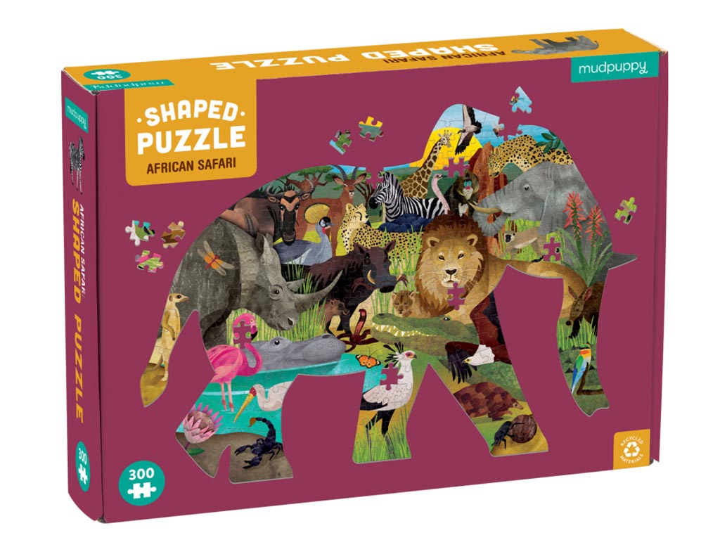 Mudpuppy 300pc Shaped Puzzle | African Safari