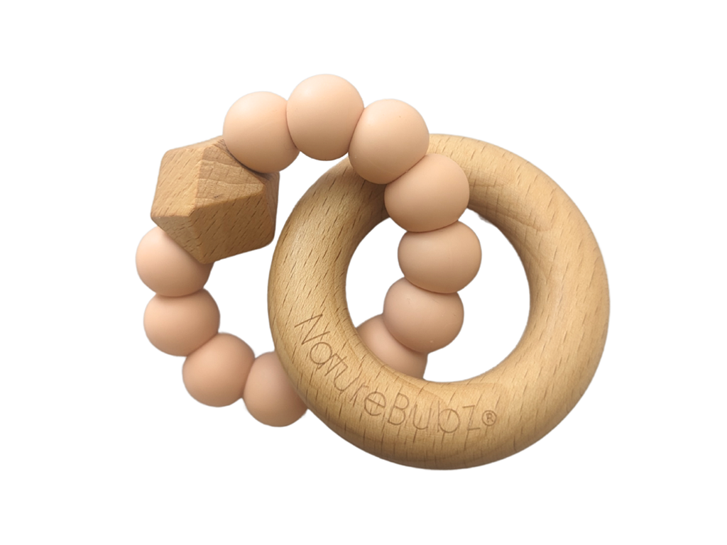 Nature Bubz Hexa Teether | Peach