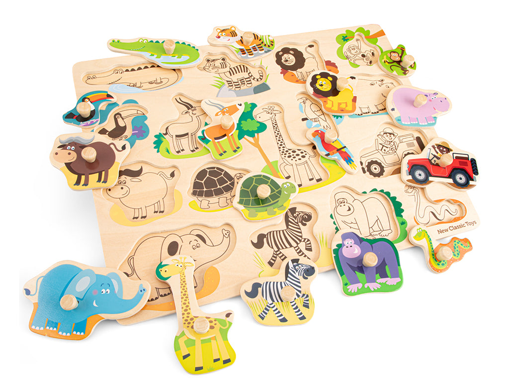 New Classic Toys Peg Puzzle | Safari