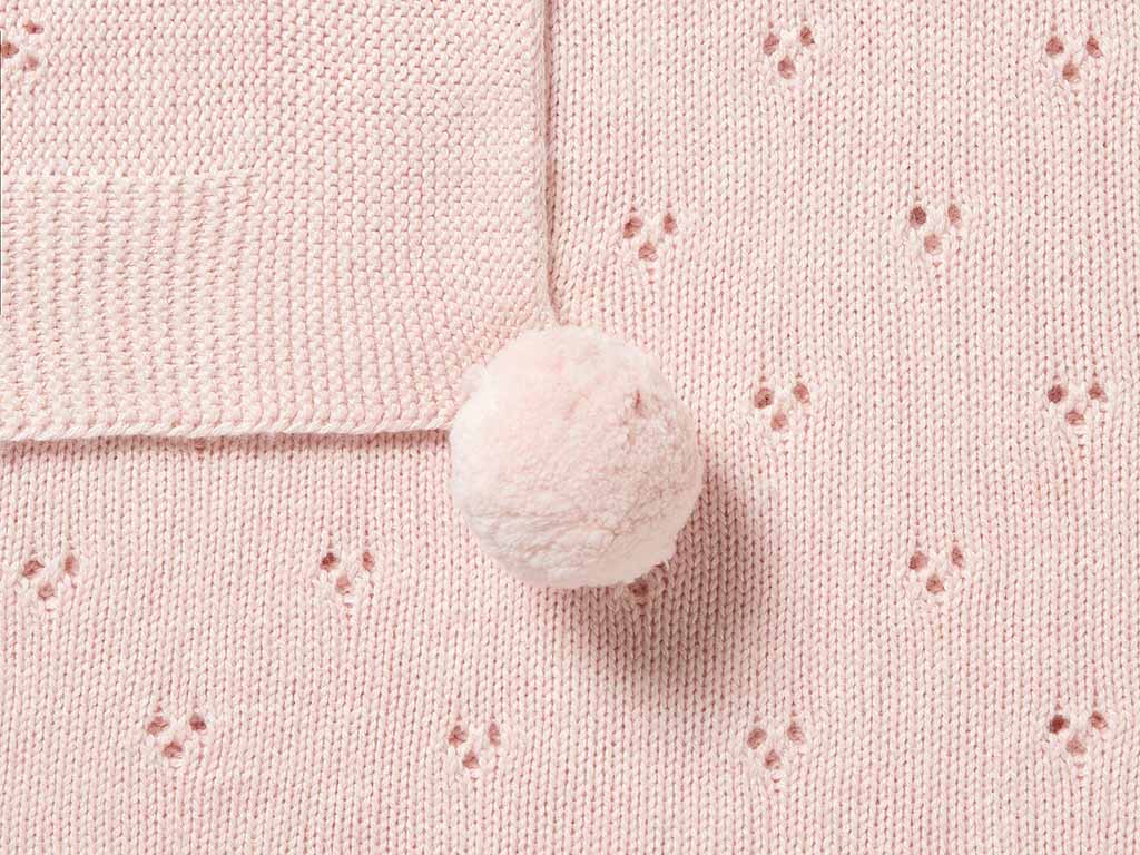 Wilson & Frenchy Pointelle Knit Blanket | Pink