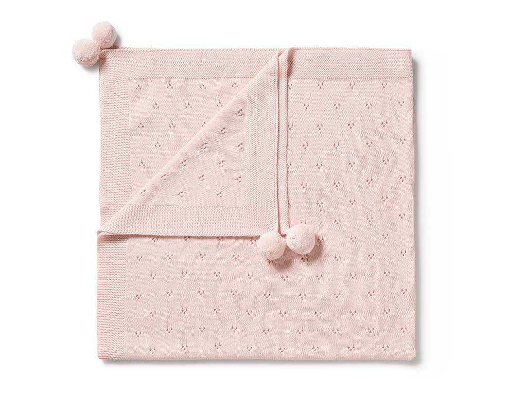 Wilson & Frenchy Pointelle Knit Blanket | Pink
