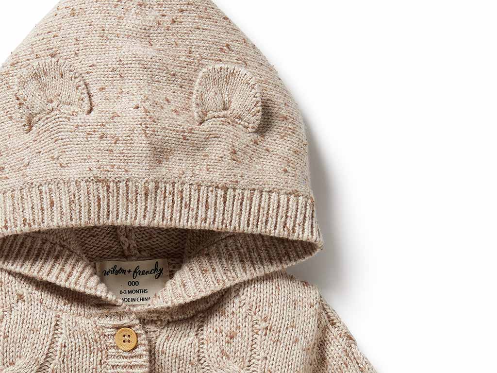 Wilson & Frenchy Cable Knit Jacket | Almond Fleck