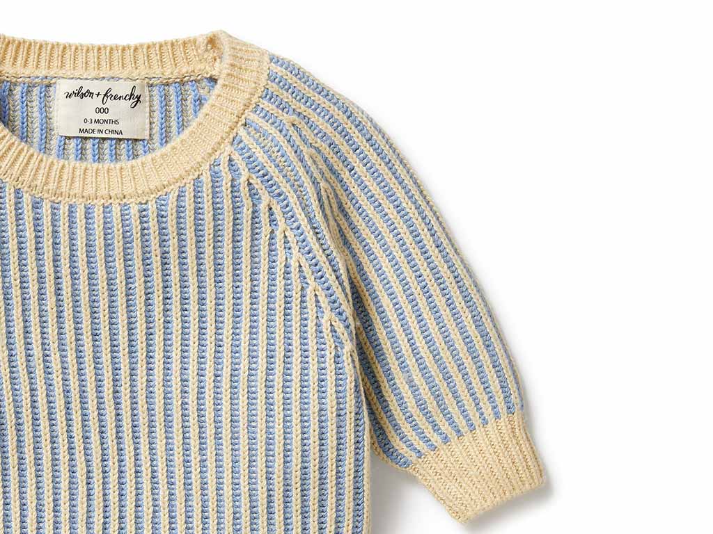 Wilson & Frenchy Rib Knit Jumper | Dew (0-3 months)