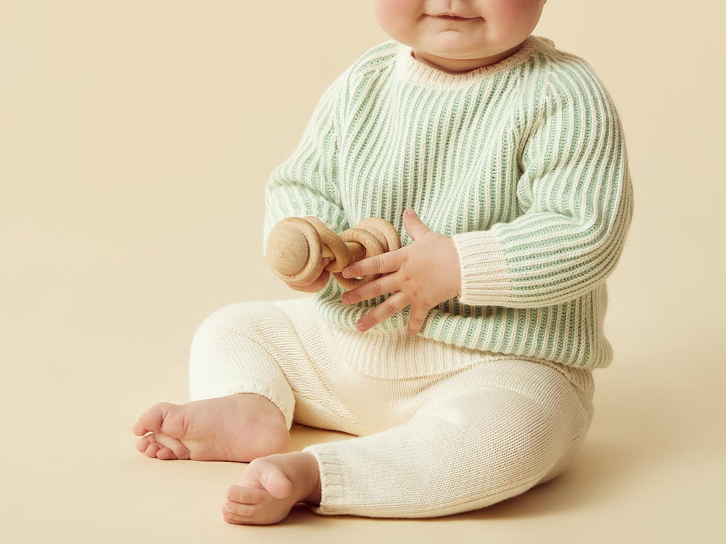 Wilson & Frenchy Knit Leggings | Ecru (0-3 months)