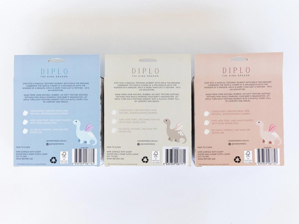 Winnie Parkes Teether | Diplo the Dino-Dragon (Brown)
