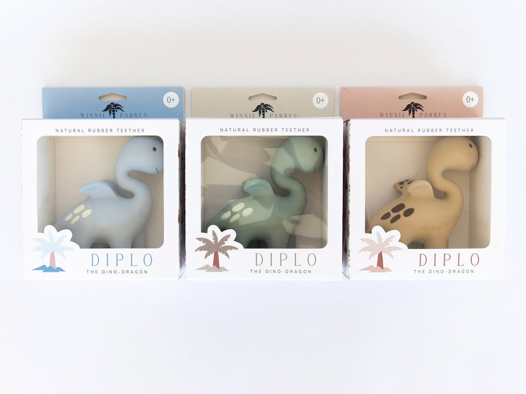 Winnie Parkes Teether | Diplo the Dino-Dragon (Brown)