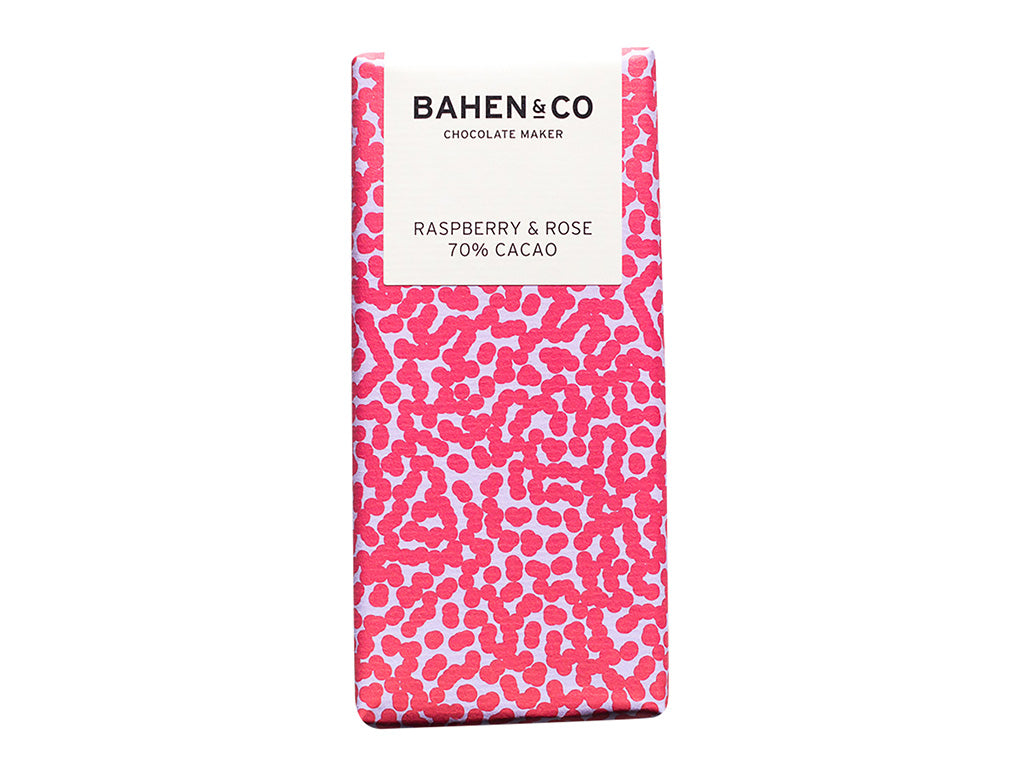 Bahen and Co Raspberry and Rose chocolate pink packaging young willow