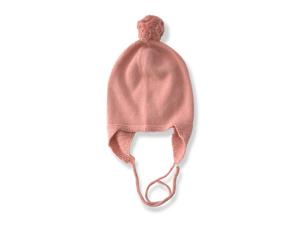 Burrow & Be tan rose knit bonnet