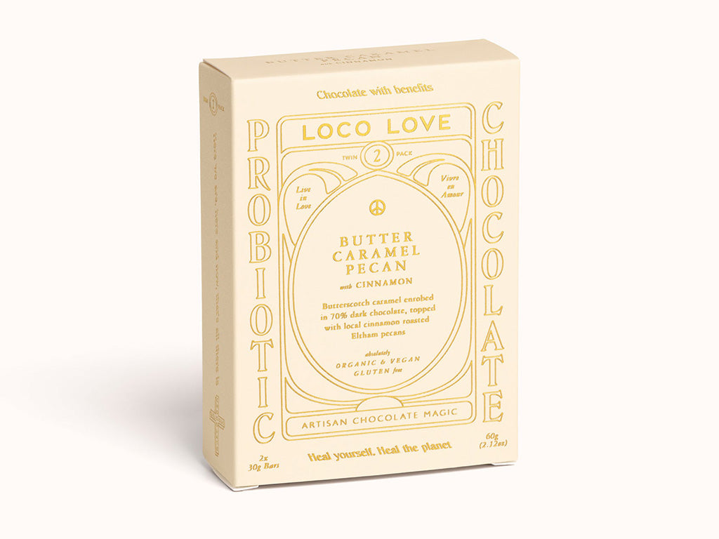 Loco Love Butter Caramel Pecan box of two chocolates