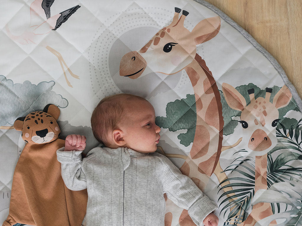 Mister Fly Playmat & Tummy Time Pillow | Safari + FREE CARRY BAG