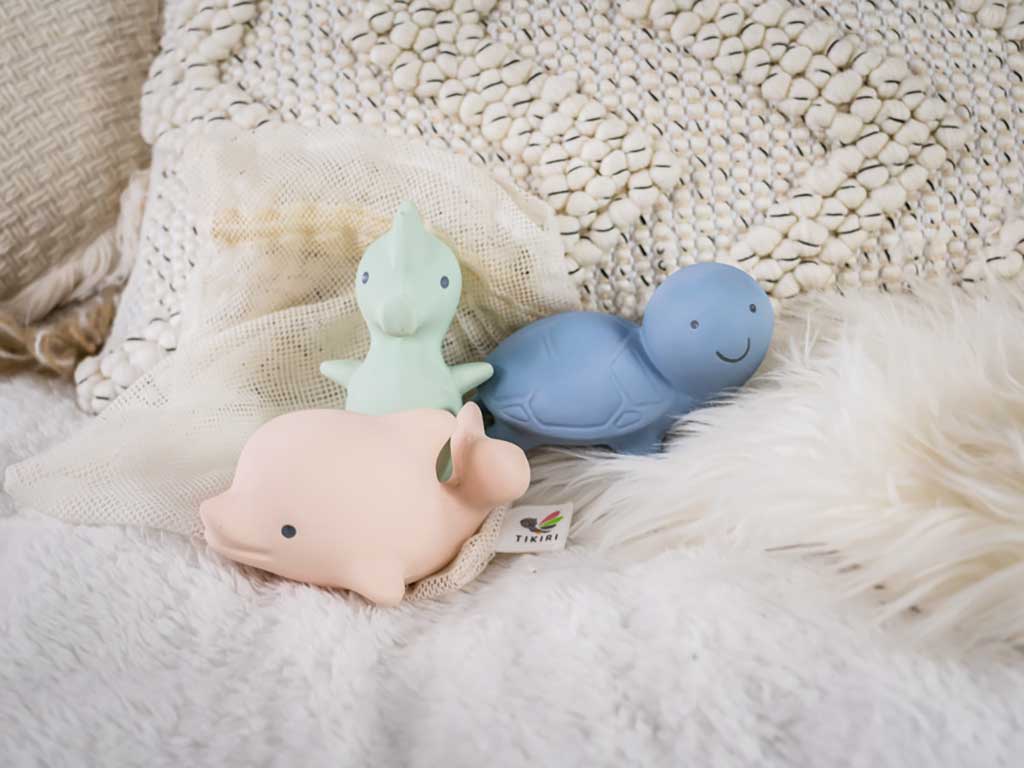 Tikiri Natural Rubber Bath Toy Set | Ocean Buddies